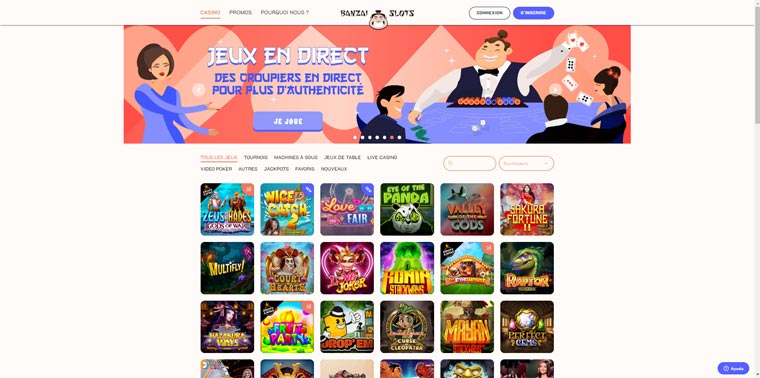 Le Banzai Slots; un casino en ligne fiable et de qualité